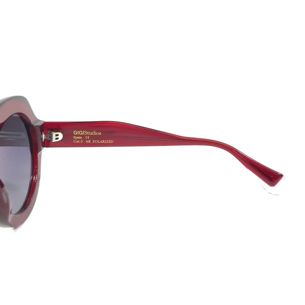 Gigi Studios Sunglasses MADDIE 67063/6 Red Round Frames w/ Blue Gradient Lenses